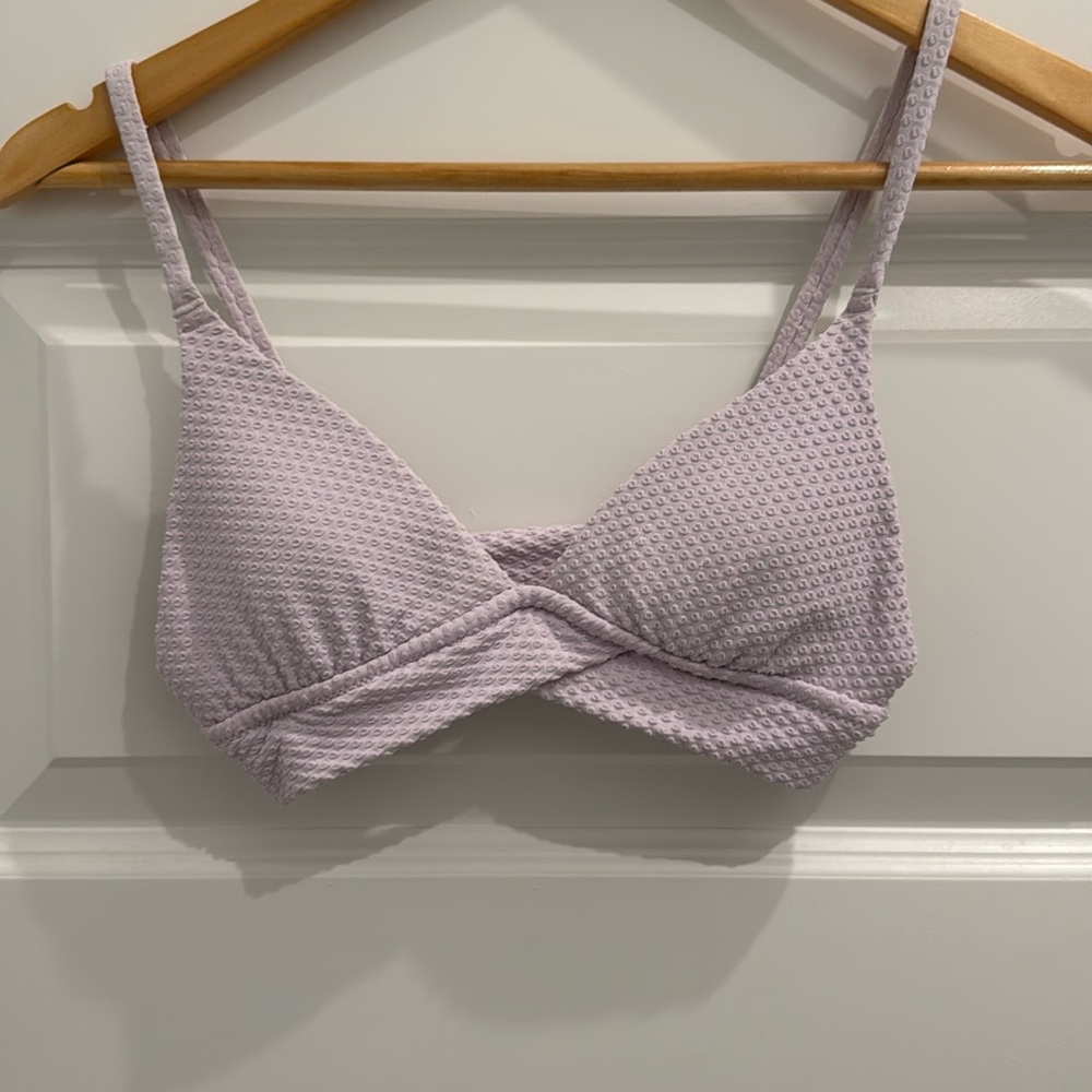 Aerie Jacquard Crossover Triangle Bikini Top